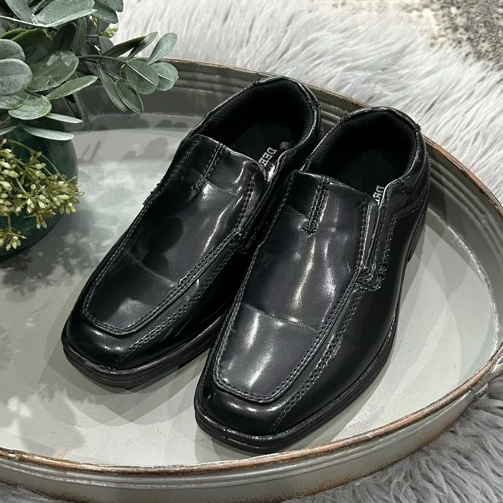 DEER STAGS Wise Boys Dress Shoes Black Slip-on Toddler Boys Size 12‎